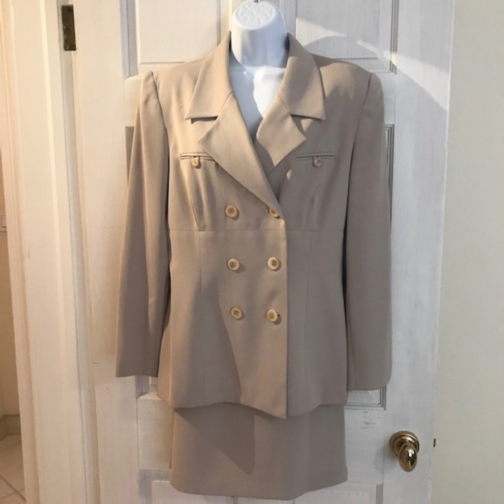 Beige 2 piece Skirt Suit